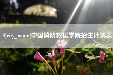巴彦淖尔市中国消防救援学院招生计划表